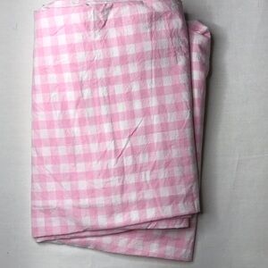 Pottery Barn Kids Pink and White Checkered Fabric Twin Flat